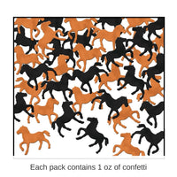 12 Pack Bulk Confetti Horses Decorations black/copper (1 Oz per Pack)