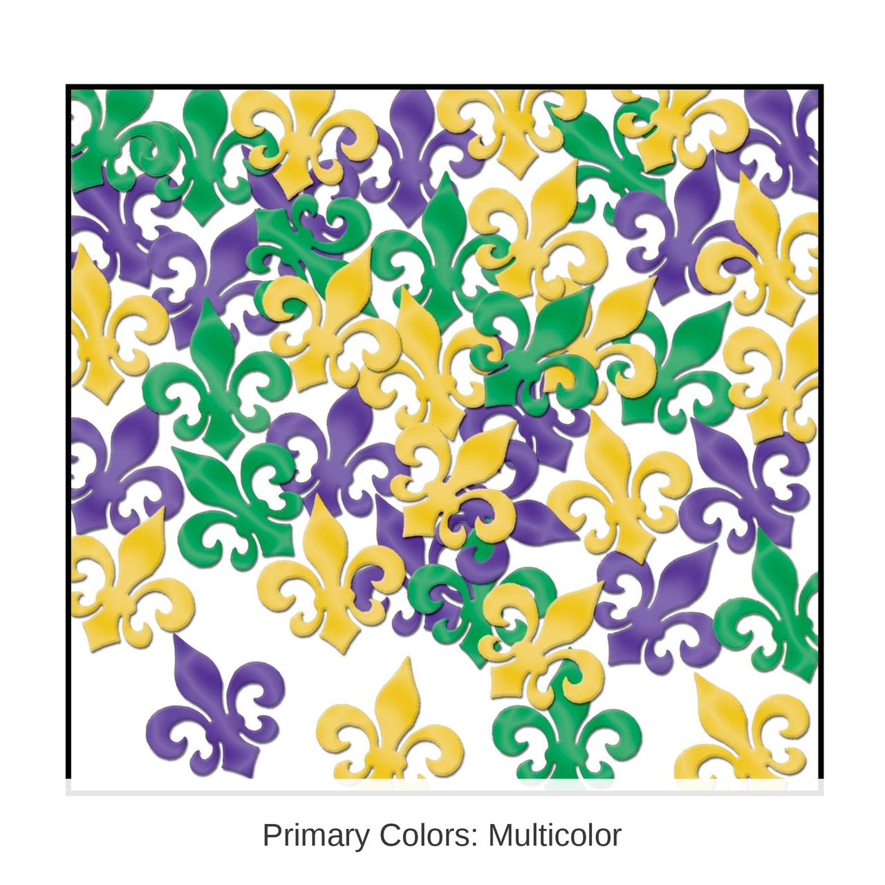 12 Pack Bulk Mardi Gras Confetti Fleur De Lis gold - green - purple (1 Oz per Pack)