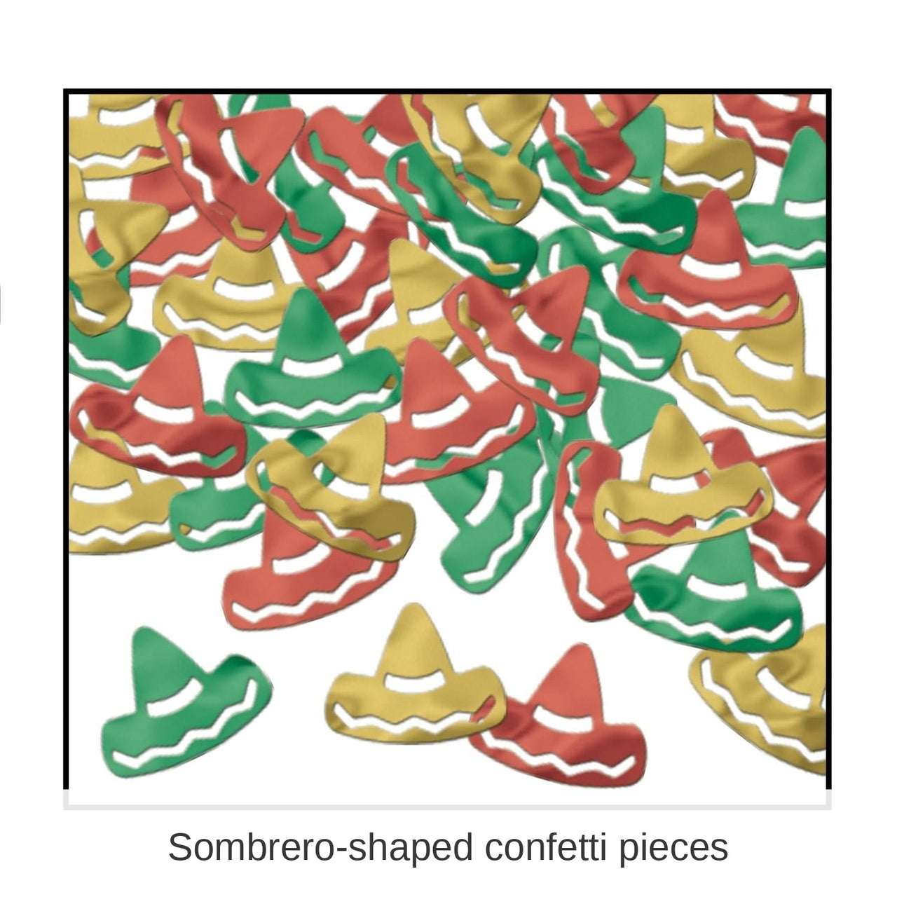 12 Pack Bulk Fiesta Confetti Sombreros red - gold - green (1 Oz per Pack)