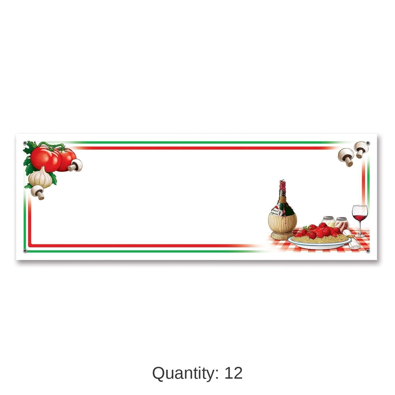 12 Pack Bulk Italian Night Party Sign Banner