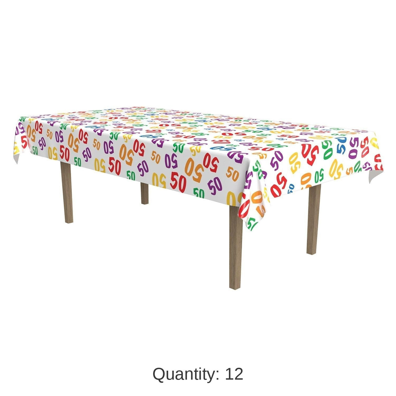 12 Pack Bulk 50th Birthday Party Tablecover