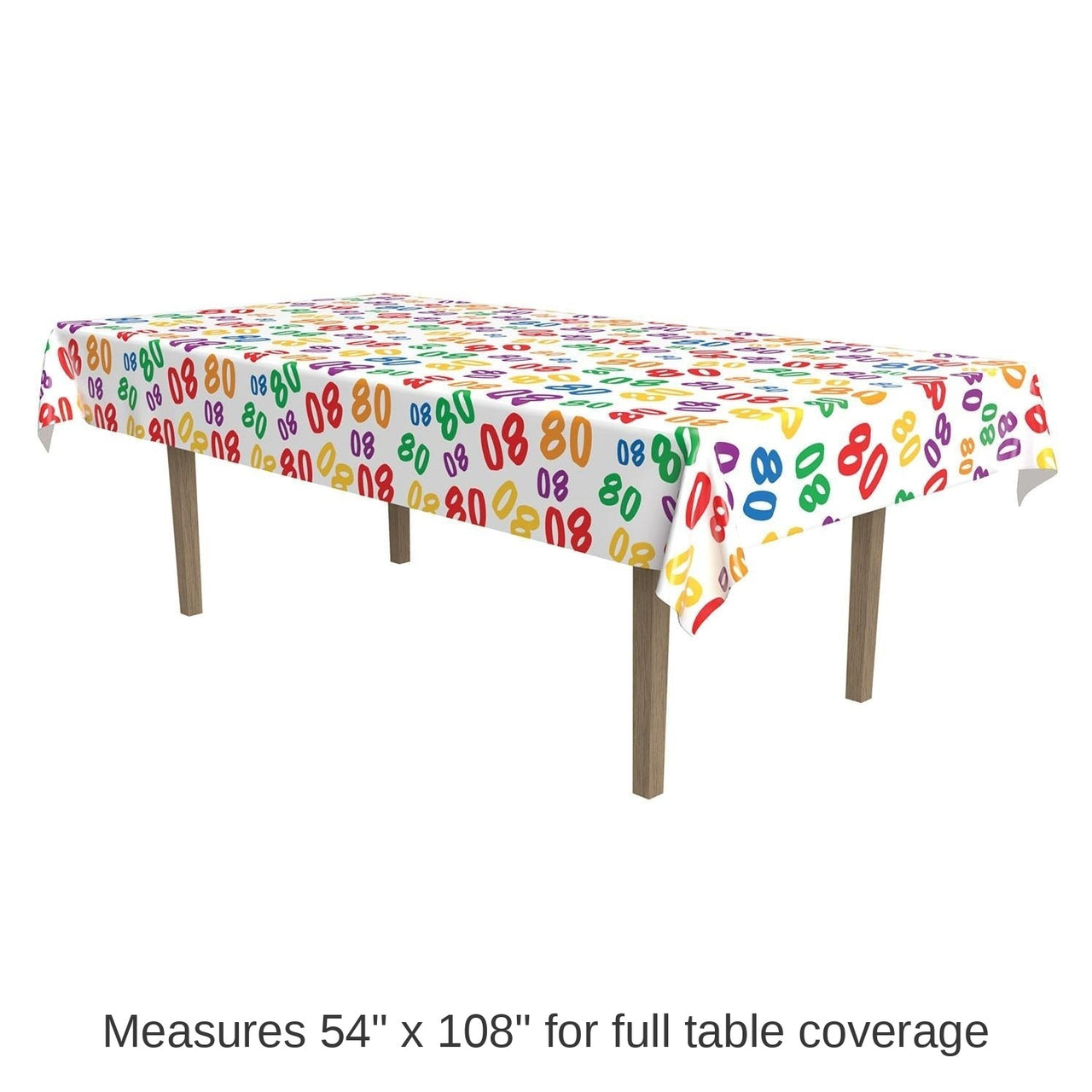 12 Pack Bulk 80th Birthday Party Tablecover