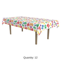 12 Pack Bulk 80th Birthday Party Tablecover