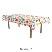 12 Pack Bulk 90th Birthday Party Tablecover