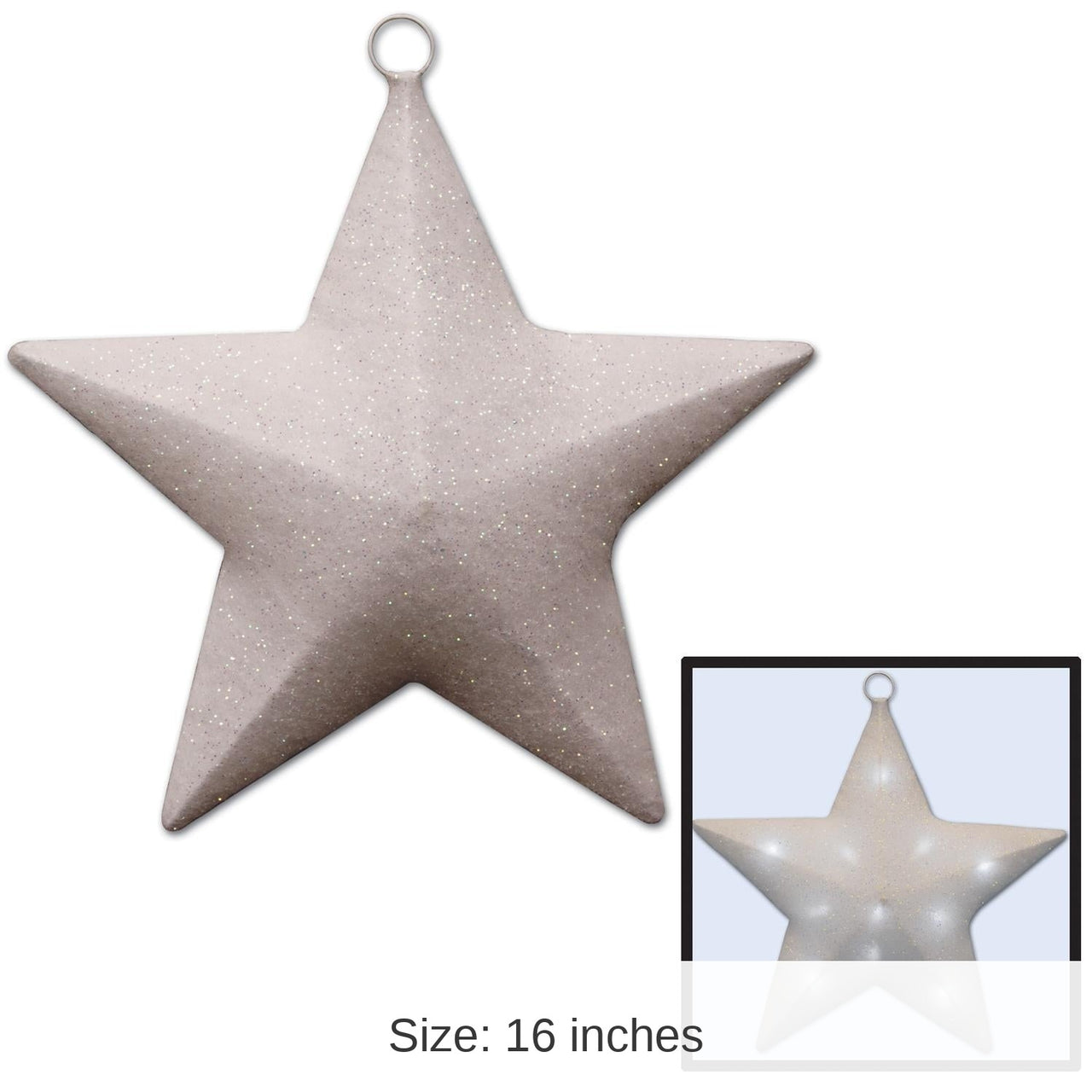 Light-Up Sparkle Party Star- White