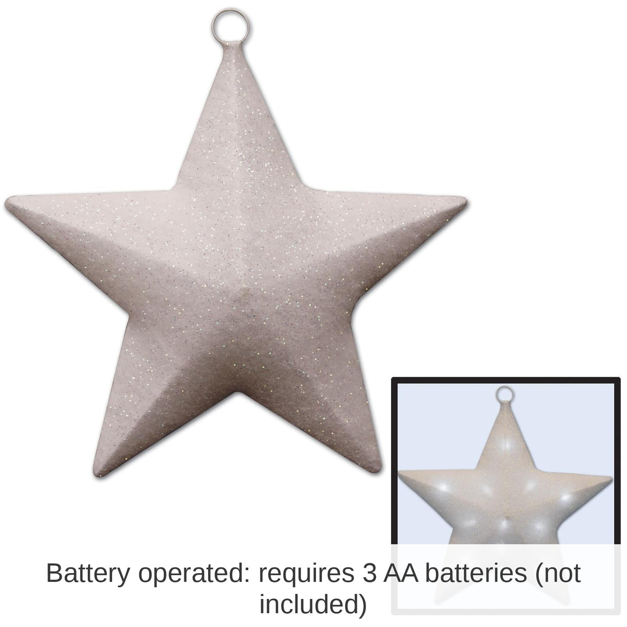 Light-Up Sparkle Party Star- White