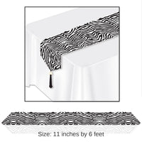 12 Pack Bulk Printed Zebra Print Party Table Runner