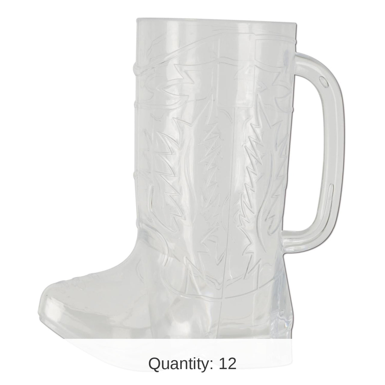 12 Pack Bulk Plastic Cowboy Boot Mug