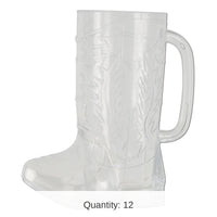 12 Pack Bulk Plastic Cowboy Boot Mug