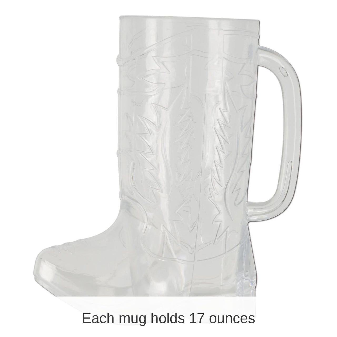 12 Pack Bulk Plastic Cowboy Boot Mug