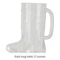 12 Pack Bulk Plastic Cowboy Boot Mug