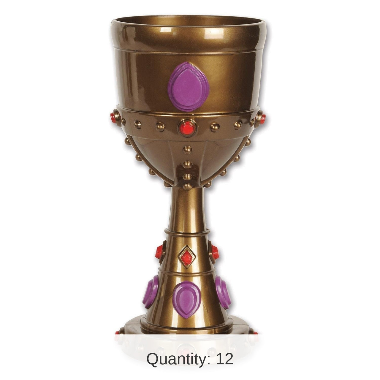 12 Pack Bulk Plastic Jeweled Goblet