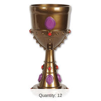 12 Pack Bulk Plastic Jeweled Goblet