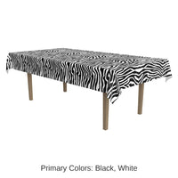 12 Pack Bulk Zebra Print Party Tablecover