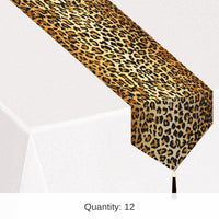 12 Pack Bulk Printed Leopard Print Party Table Runner