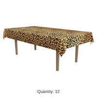 12 Pack Bulk Leopard Print Party Tablecover