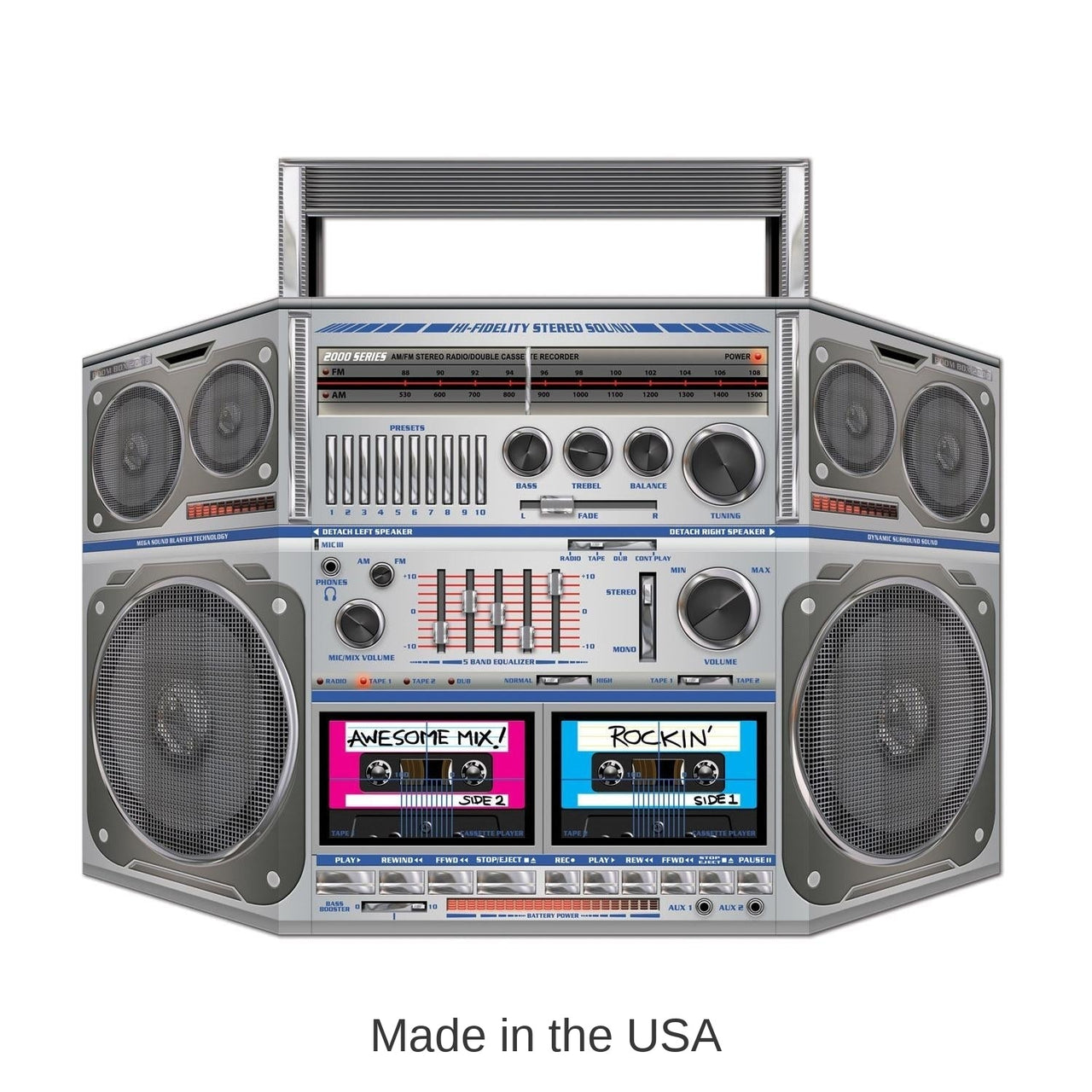 6 Pack Bulk Boom Box Party Stand-Up Decoration