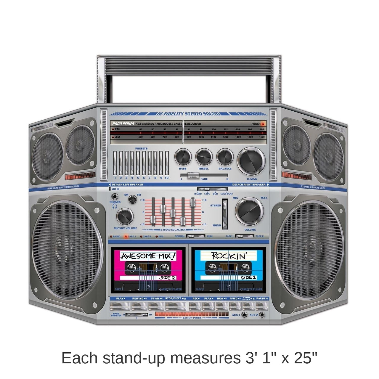 6 Pack Bulk Boom Box Party Stand-Up Decoration