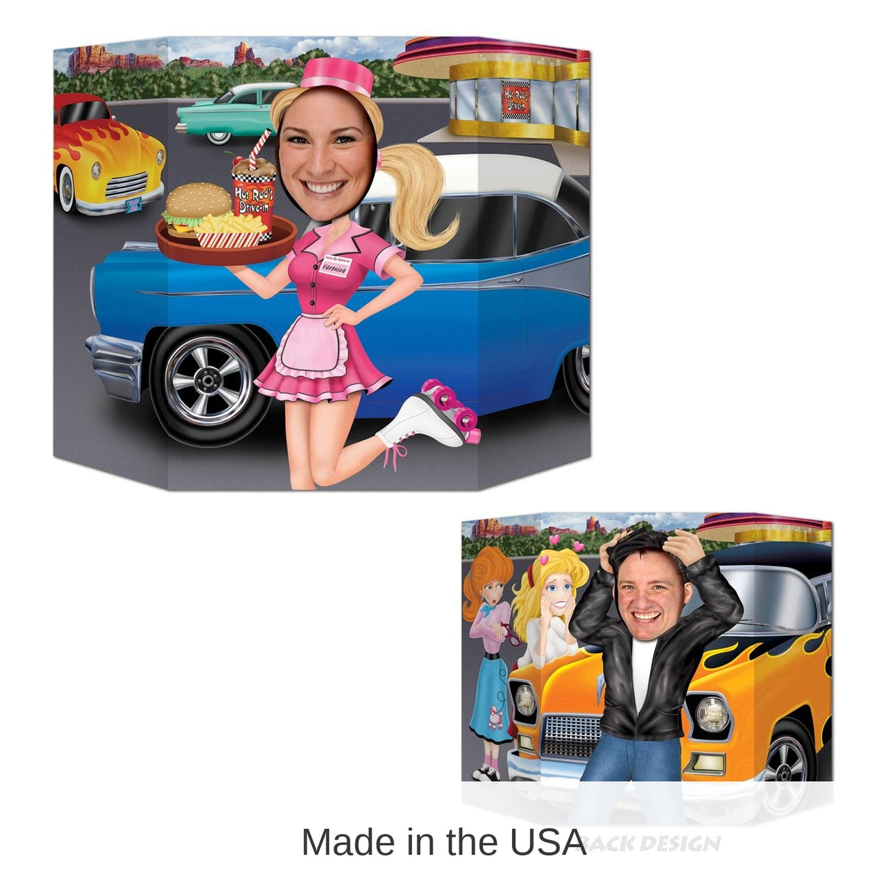 6 Pack Bulk Car Hop/Greaser Party Photo Prop