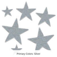 72 Pack Bulk Glittered Foil Star Party Cutouts - silver