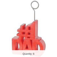 6 Pack Bulk Father's Day #1 Dad Photo/Balloon Holder
