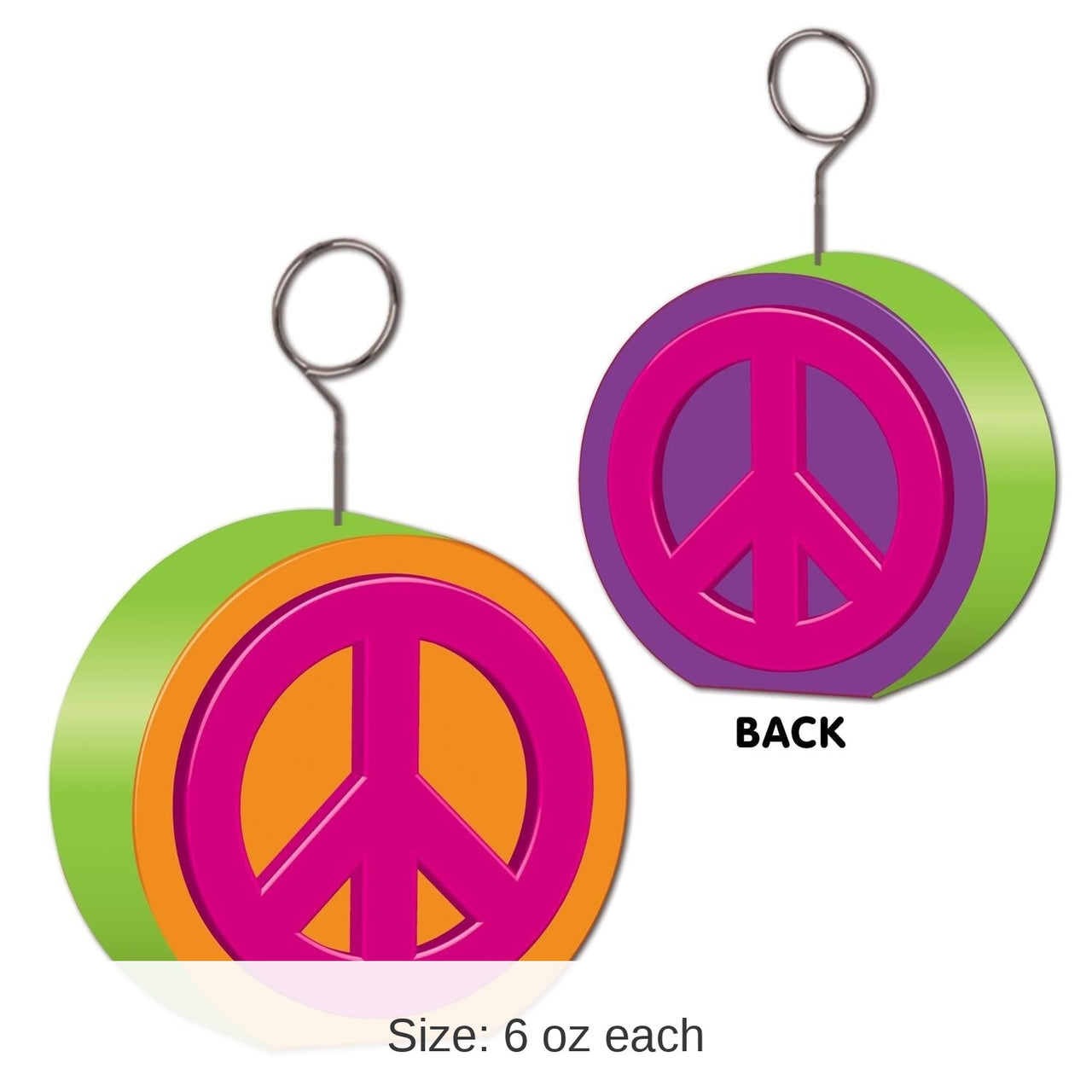 6 Pack Bulk Peace Sign Party Photo/Balloon Holder