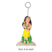 6 Pack Bulk Luau Party Hula Girl Photo/Balloon Holder