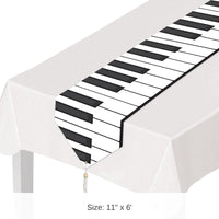 12 Pack Bulk Printed Piano Keyboard Party Table Runner