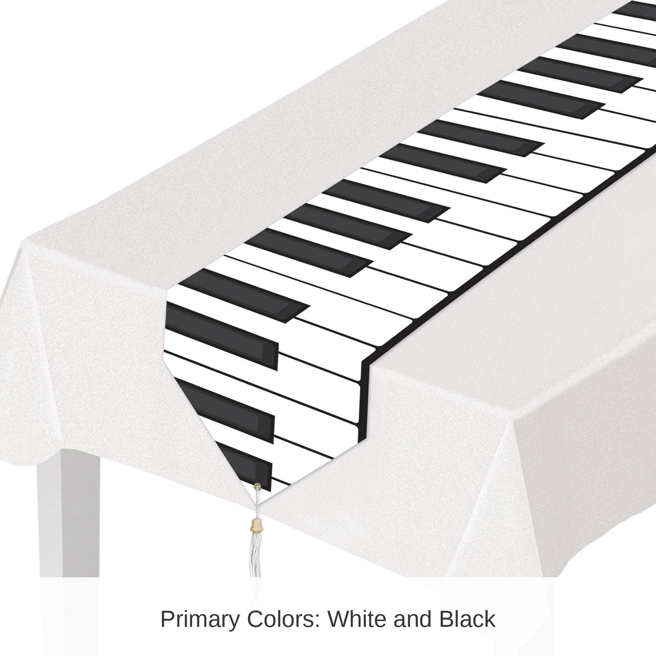 12 Pack Bulk Printed Piano Keyboard Party Table Runner