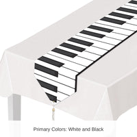 12 Pack Bulk Printed Piano Keyboard Party Table Runner