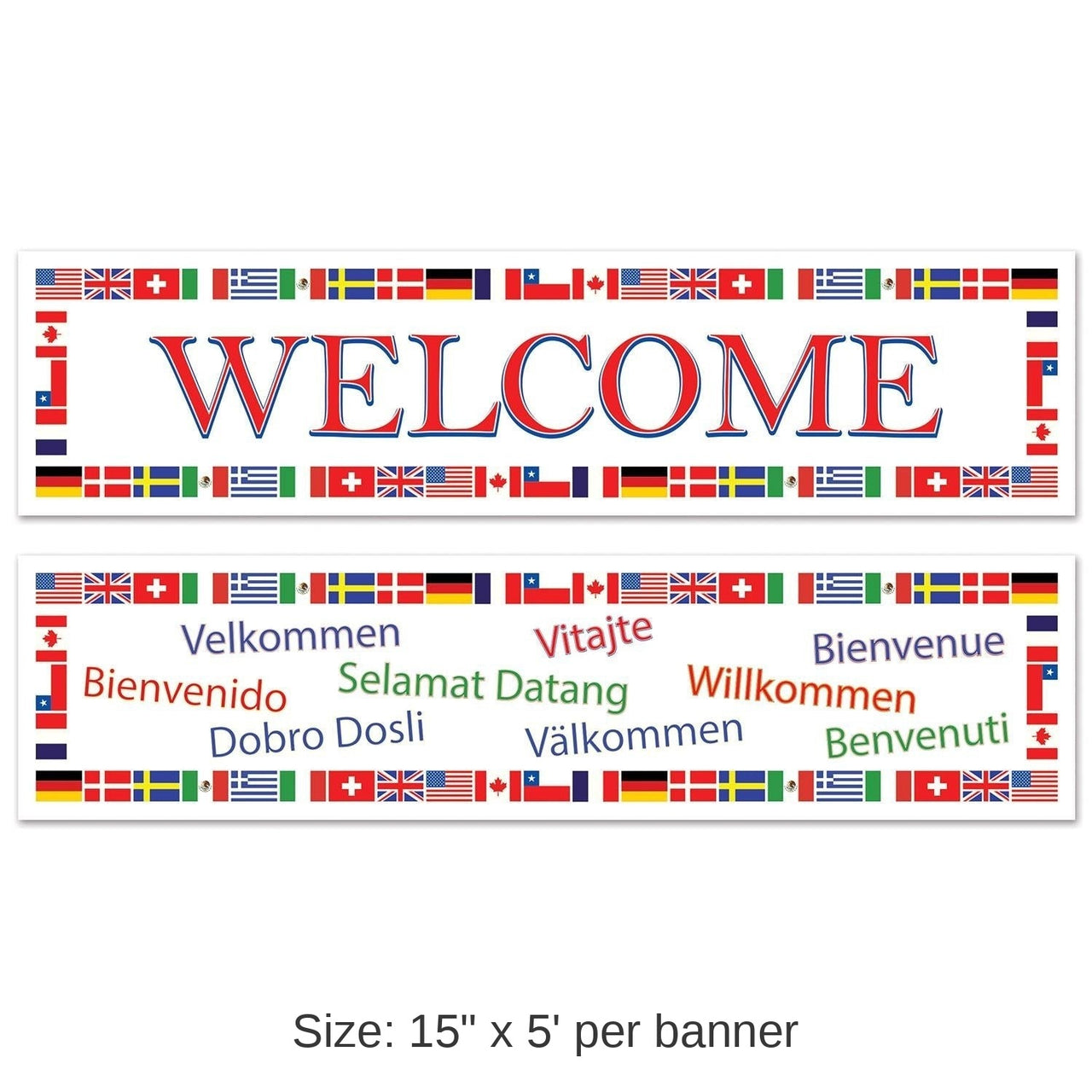 24 Pack Bulk International Welcome Party Banners