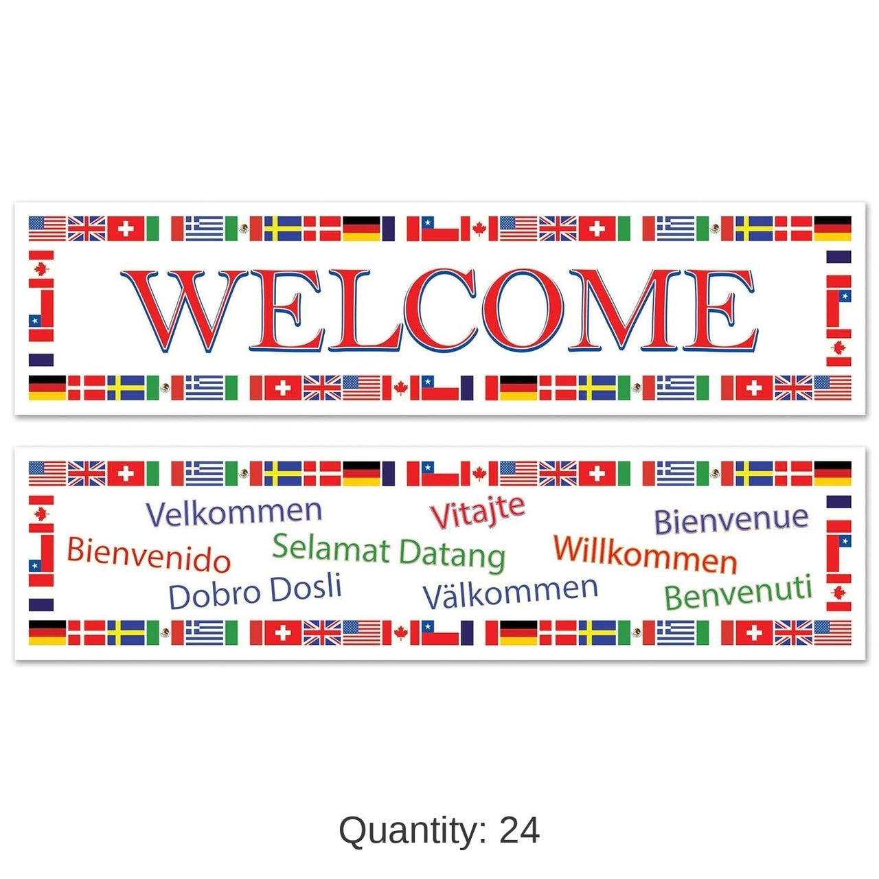 24 Pack Bulk International Welcome Party Banners