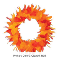 6 Pack Bulk 8 Inch- Thanksgiving Fancy Wreath-  Golden- Yellow - Orange - Red