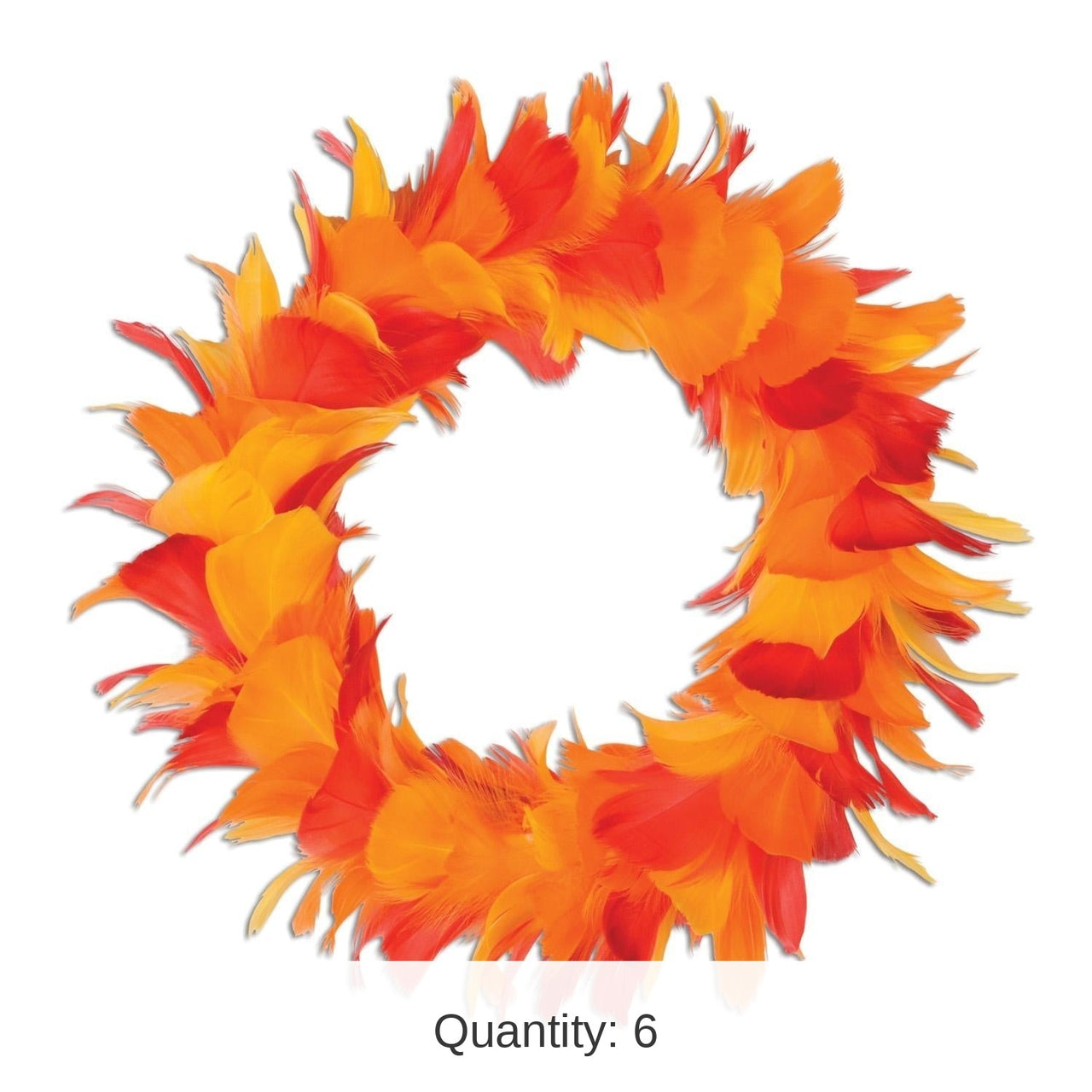 6 Pack Bulk 8 Inch- Thanksgiving Fancy Wreath-  Golden- Yellow - Orange - Red