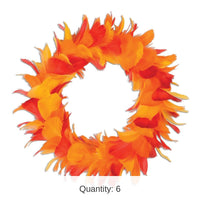 6 Pack Bulk 8 Inch- Thanksgiving Fancy Wreath-  Golden- Yellow - Orange - Red