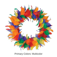 6 Pack Bulk Fancy Party Wreath - rainbow (8 Inches)