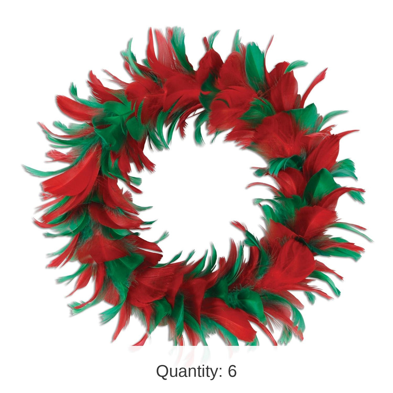 6 Pack Bulk 8 inch Christmas Fancy Wreath - red/green