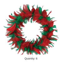 6 Pack Bulk 12 inch Christmas Fancy Wreath - red/green
