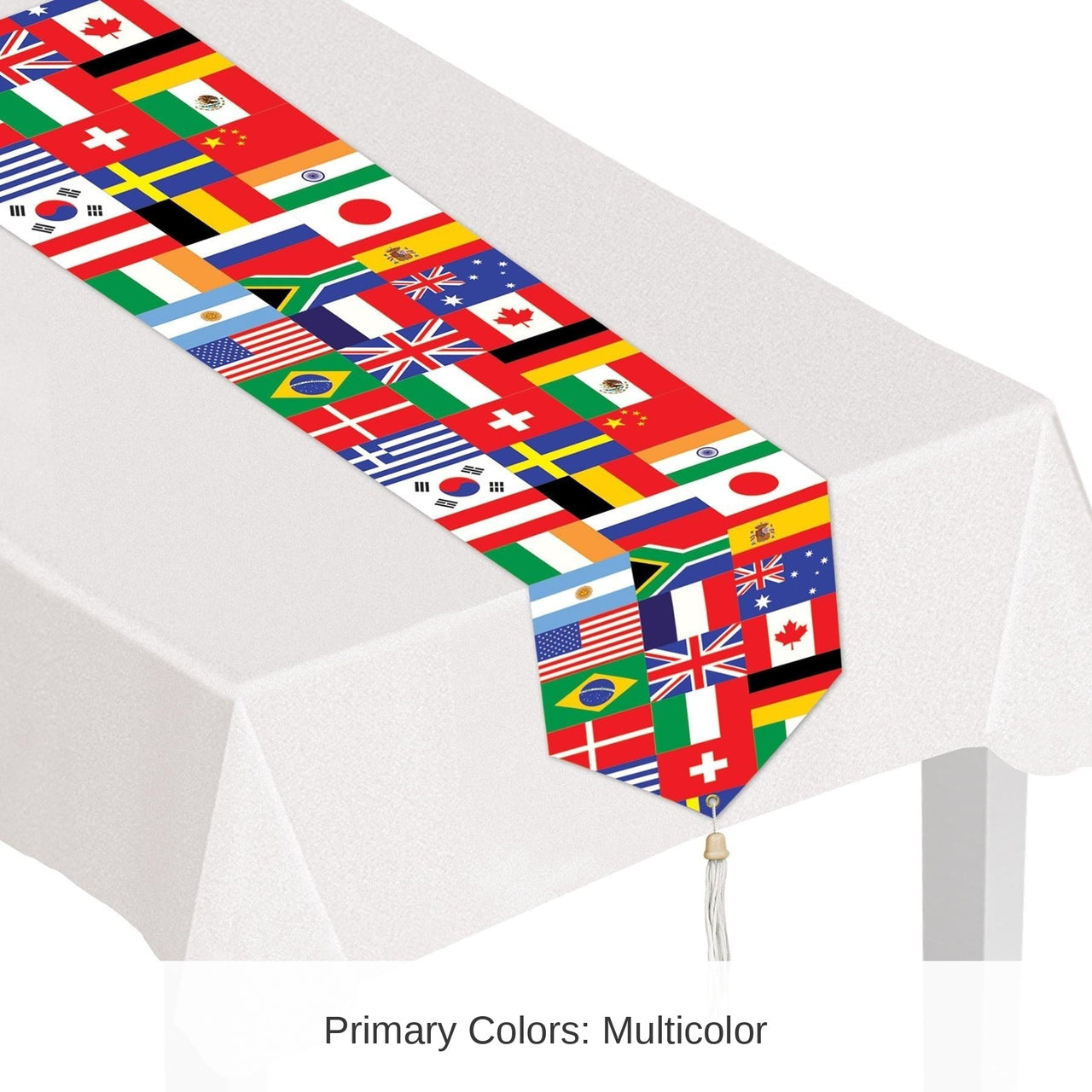 12 Pack Bulk Printed International Flag Party Table Runner