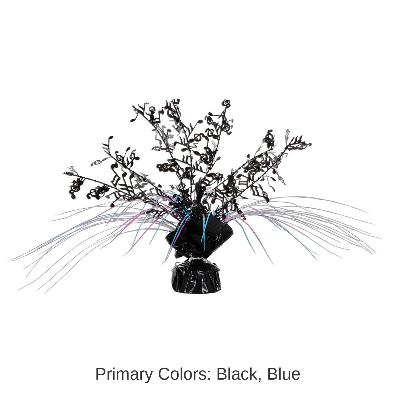 12 Pack Bulk Musical Notes Party Centerpiece - black - cerise - turquoise