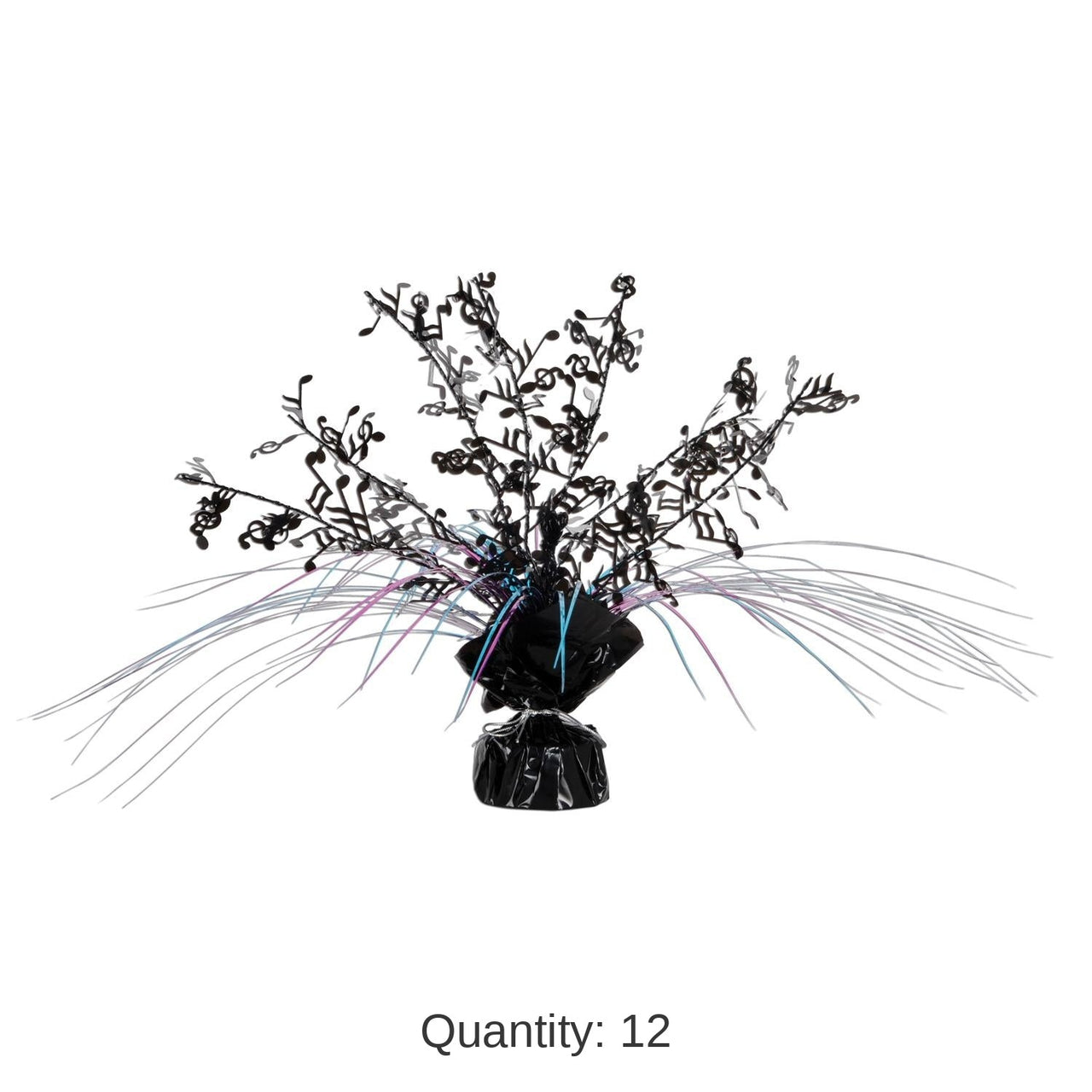 12 Pack Bulk Musical Notes Party Centerpiece - black - cerise - turquoise