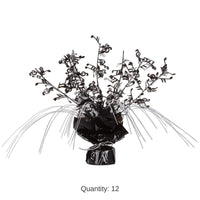 12 Pack Bulk Musical Notes Party Centerpiece - black/silver