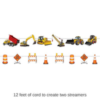 12 Pack Bulk Construction Party Streamer Set