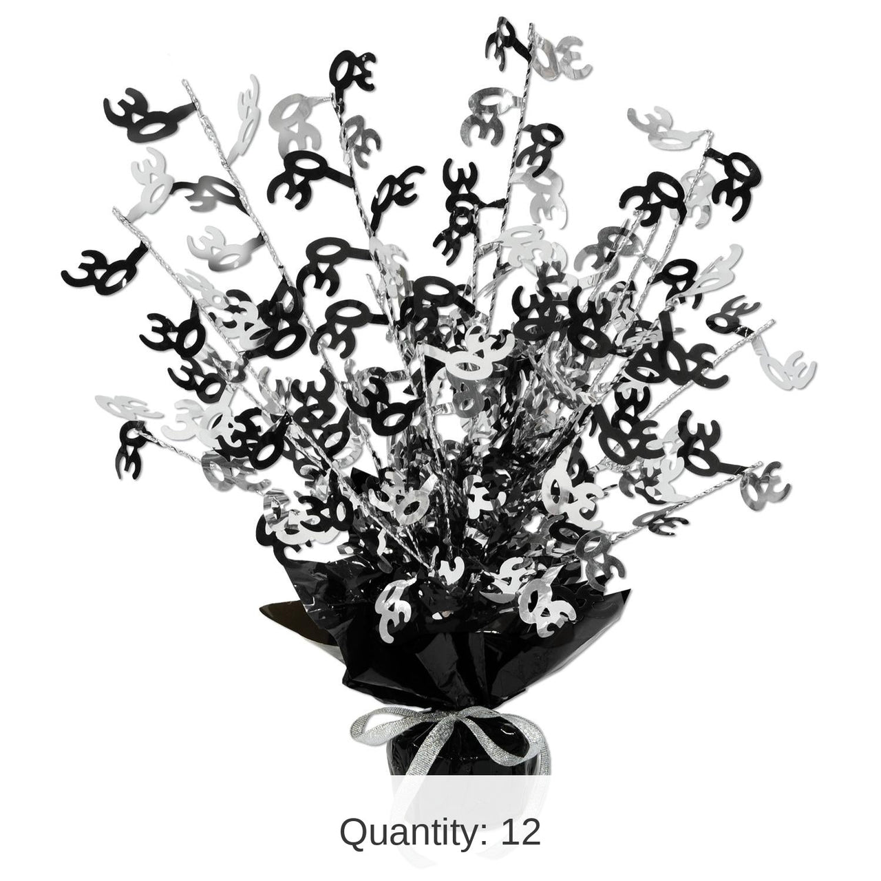 12 Pack Bulk 30th Birthday Centerpiece - black