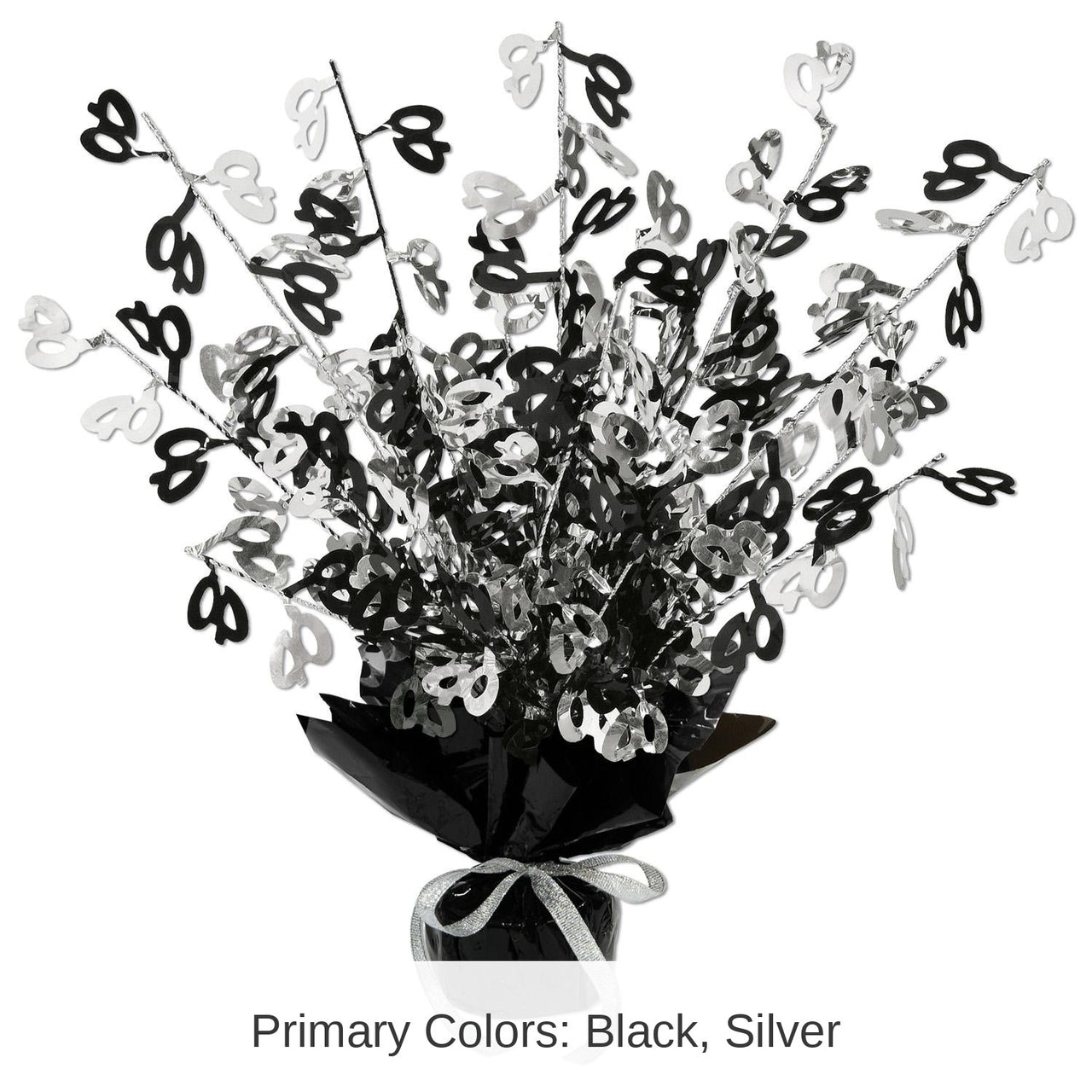 12 Pack Bulk 40th Birthday Party Centerpiece - black