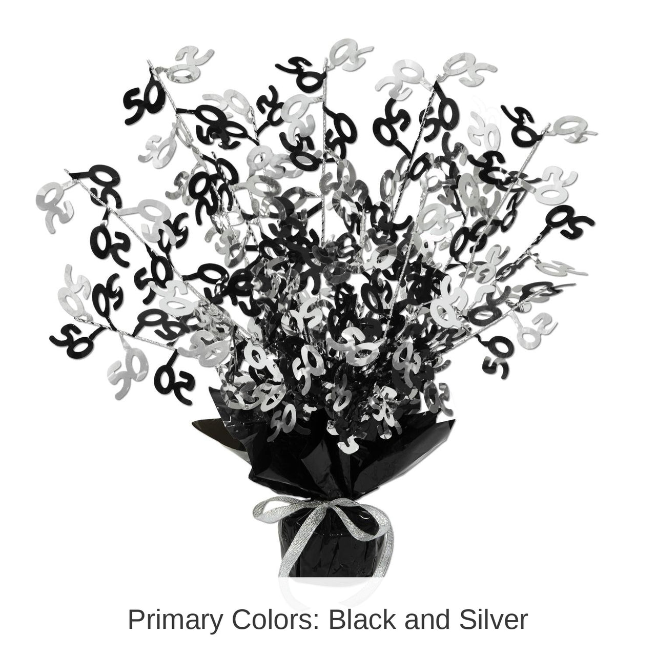 12 Pack Bulk 50th Birthday Party Centerpiece - black