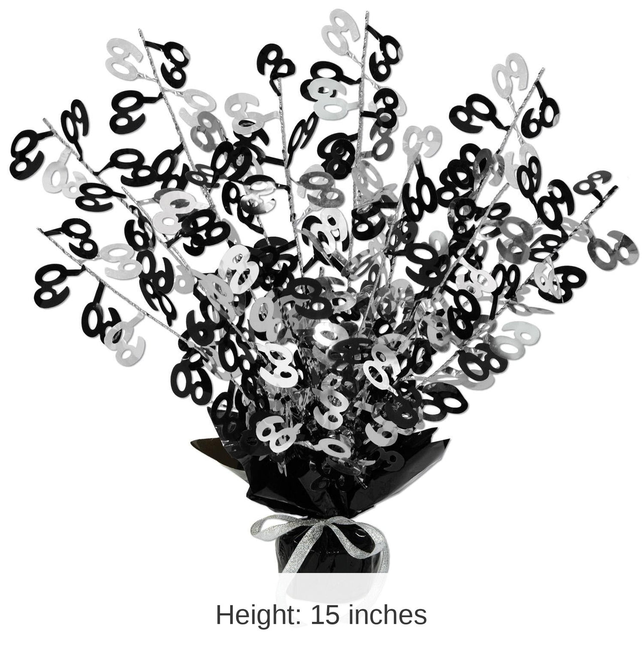 12 Pack Bulk 60th Birthday Party Centerpiece - black