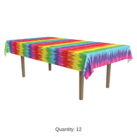 12 Pack Bulk Tie-Dyed Party Tablecover