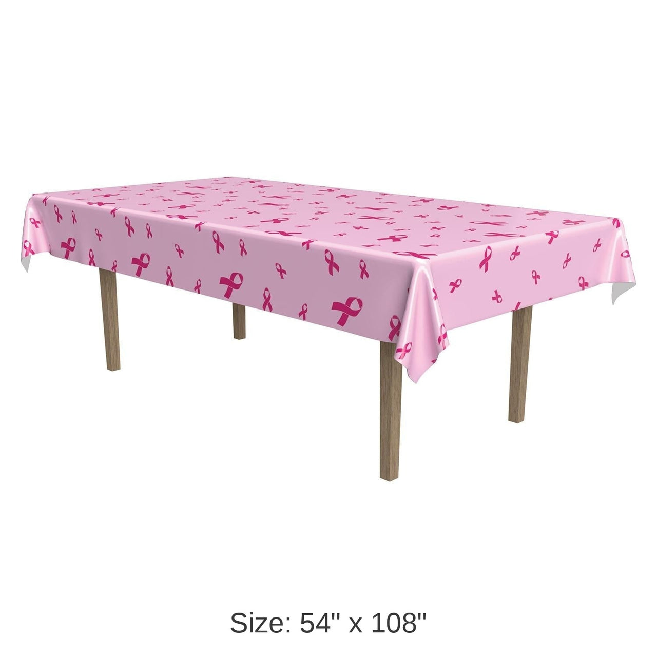 12 Pack Bulk Pink Ribbon Party Tablecover