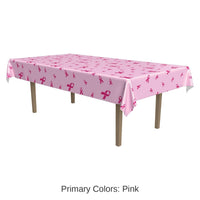 12 Pack Bulk Pink Ribbon Party Tablecover